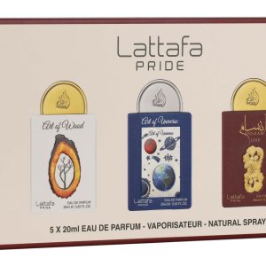 LATTAFA PRIDE PERFUME SET OF 5 X 20ML (Nebras, Art of Wood, Art of Universe, Ansaam Gold, Kashan)
